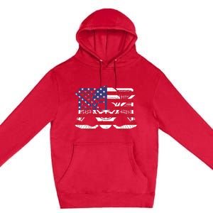 Ice Hockey Goalie American Flag USA Goalie mask 4th of July Premium Pullover Hoodie