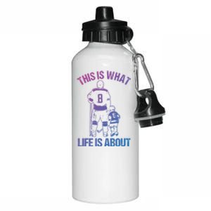 Ice Hockey Game Player Father And Son Field Hockey Cute Gift Aluminum Water Bottle