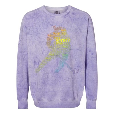 Ice Hockey Girl Colorblast Crewneck Sweatshirt