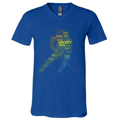 Ice Hockey Girl V-Neck T-Shirt