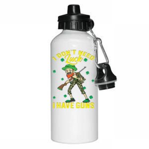 I Have Guns Happy St Hatrick's Day Hunting Gift Aluminum Water Bottle 