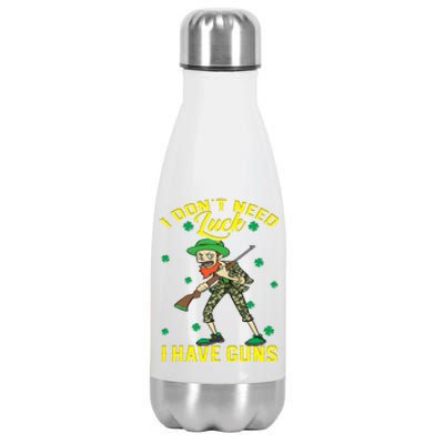 I Have Guns Happy St Hatrick's Day Hunting Gift Stainless Steel Insulated Water Bottle