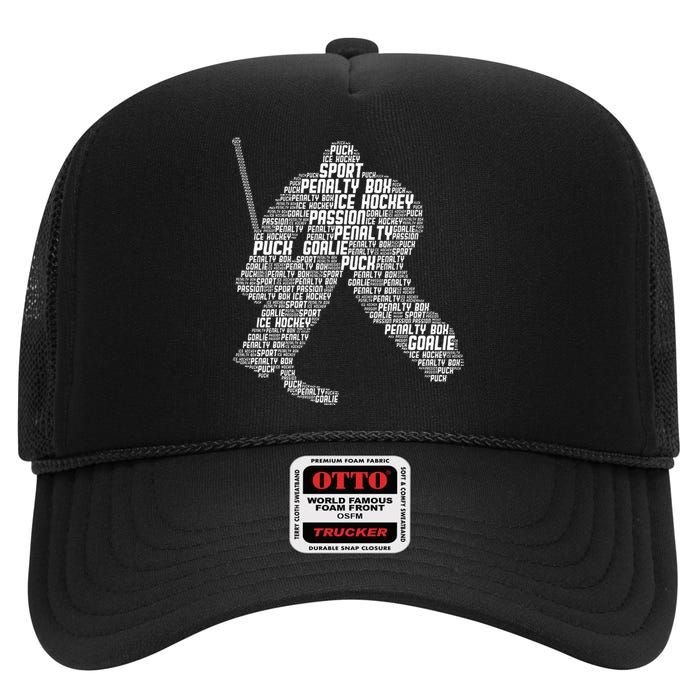 Ice Hockey Goalie Hockey High Crown Mesh Back Trucker Hat