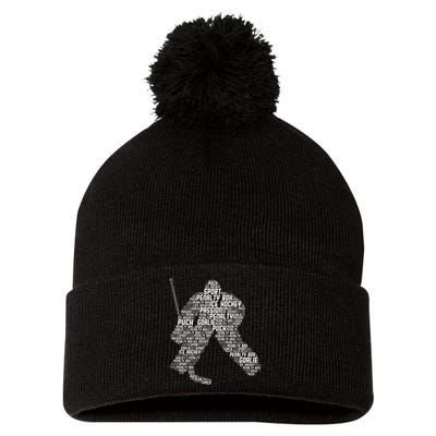 Ice Hockey Goalie Hockey Pom Pom 12in Knit Beanie