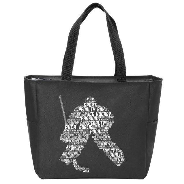 Ice Hockey Goalie Hockey Zip Tote Bag