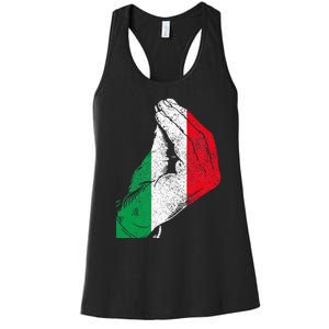 Italy Hand Gesture Italia Italian Flag Pride Funny Women's Racerback Tank