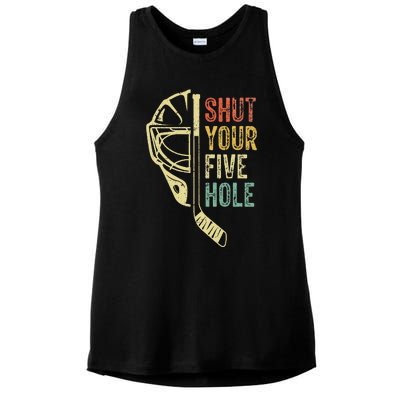 Ice Hockey Goalie Funny Shut Your Five Hole Ladies PosiCharge Tri-Blend Wicking Tank