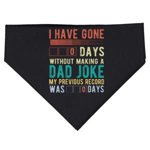 I Have Gone 0 Days Without Making A Dad Joke Fathers Day USA-Made Doggie Bandana