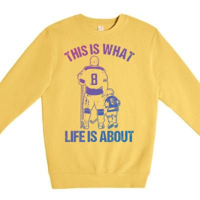 Ice Hockey Game Player Father And Son Field Hockey Gift Premium Crewneck Sweatshirt