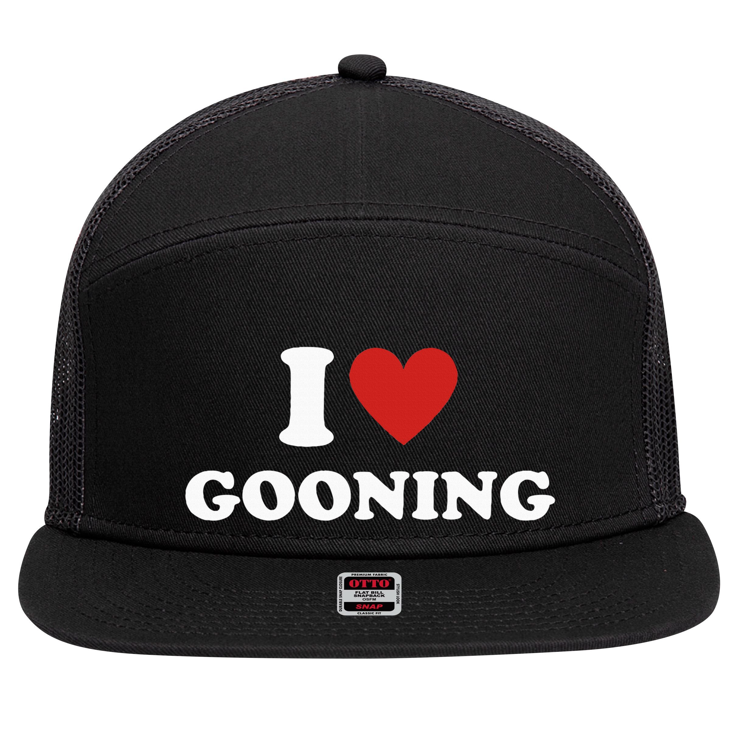 I Heart Gooning I Love Gooning 7 Panel Mesh Trucker Snapback Hat