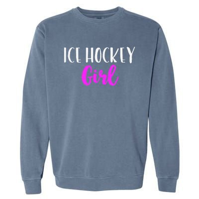 Ice Hockey Girl Player Women Funny Cute Lover Garment-Dyed Sweatshirt