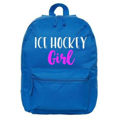 Ice Hockey Girl Player Women Funny Cute Lover 16 in Basic Backpack