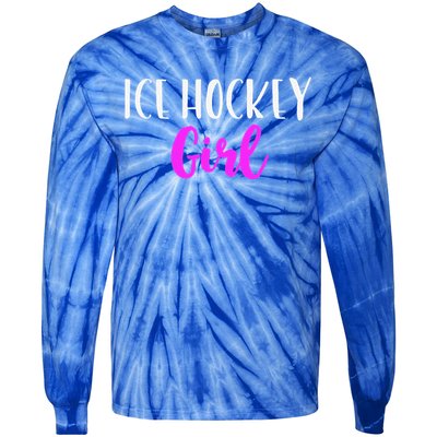 Ice Hockey Girl Player Women Funny Cute Lover Tie-Dye Long Sleeve Shirt