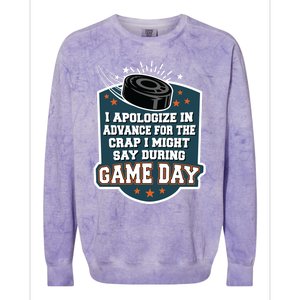 Ice Hockey Game Day For Ice Hockey Fans Cute Gift Colorblast Crewneck Sweatshirt