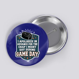 Ice Hockey Game Day For Ice Hockey Fans Cute Gift Button