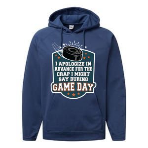 Ice Hockey Game Day For Ice Hockey Fans Cute Gift Performance Fleece Hoodie