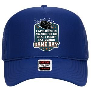 Ice Hockey Game Day For Ice Hockey Fans Cute Gift High Crown Mesh Back Trucker Hat