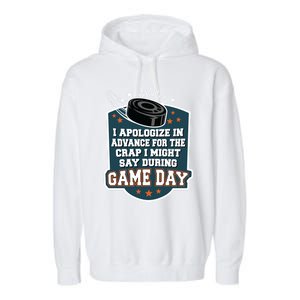 Ice Hockey Game Day For Ice Hockey Fans Cute Gift Garment-Dyed Fleece Hoodie