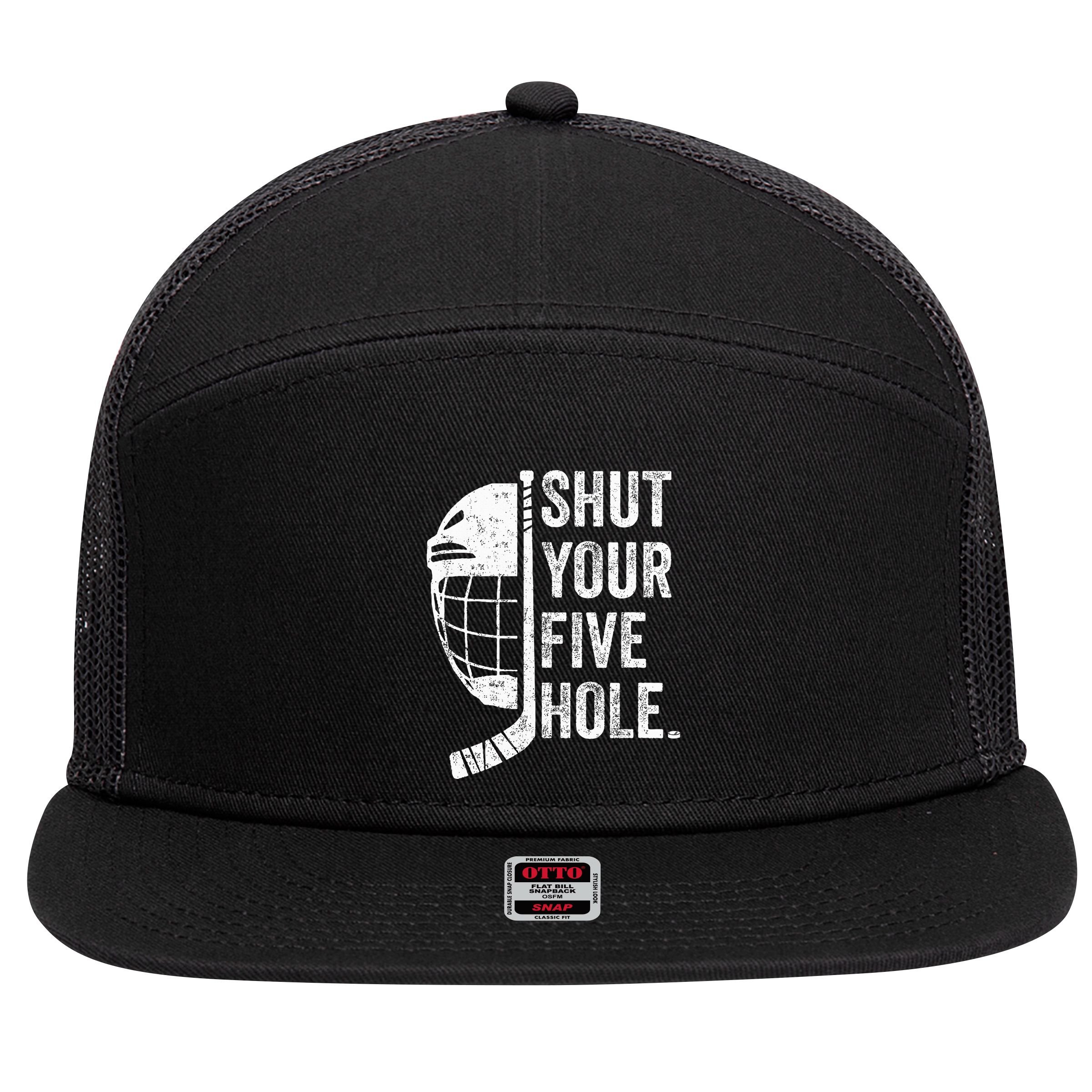 Ice Hockey Goalie 7 Panel Mesh Trucker Snapback Hat