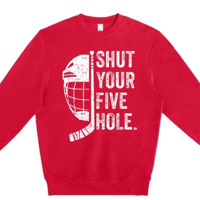 Ice Hockey Goalie Premium Crewneck Sweatshirt