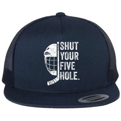 Ice Hockey Goalie Flat Bill Trucker Hat