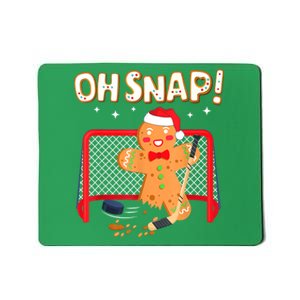 Ice Hockey Goalie Funny Christmas Gingerbread Man Oh Snap Cookie Mousepad