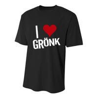 I Heart Gronk Youth Performance Sprint T-Shirt