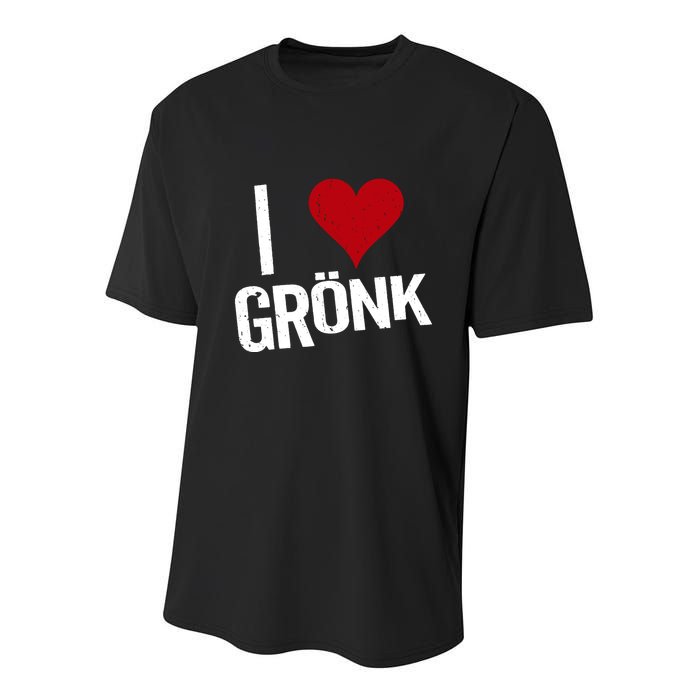 I Heart Gronk Youth Performance Sprint T-Shirt
