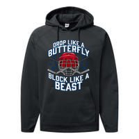 Ice Hockey Goalie Block Like A Beast Player Boy Teen Performance Fleece Hoodie