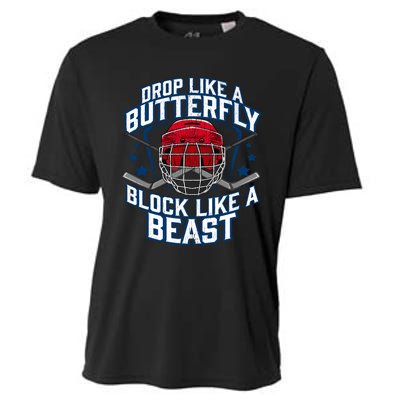 Ice Hockey Goalie Block Like A Beast Player Boy Teen Cooling Performance Crew T-Shirt