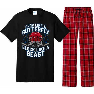 Ice Hockey Goalie Block Like A Beast Player Boy Teen Pajama Set