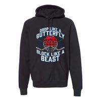 Ice Hockey Goalie Block Like A Beast Player Boy Teen Premium Hoodie