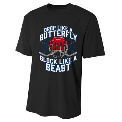 Ice Hockey Goalie Block Like A Beast Player Boy Teen Performance Sprint T-Shirt