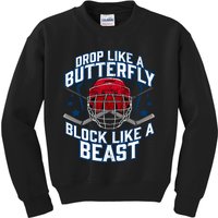 Ice Hockey Goalie Block Like A Beast Player Boy Teen Kids Sweatshirt