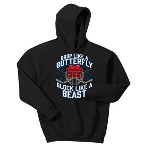 Ice Hockey Goalie Block Like A Beast Player Boy Teen Kids Hoodie