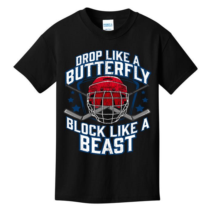 Ice Hockey Goalie Block Like A Beast Player Boy Teen Kids T-Shirt