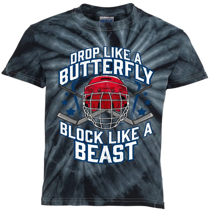 Ice Hockey Goalie Block Like A Beast Player Boy Teen Kids Tie-Dye T-Shirt