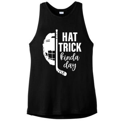 Ice Hockey Hat Trick Kinda Day Christmas Ice Hockey Player Gift Ladies PosiCharge Tri-Blend Wicking Tank