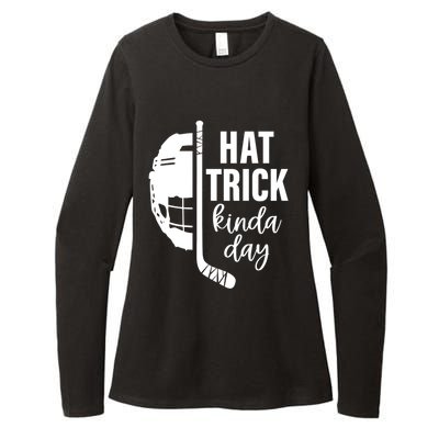 Ice Hockey Hat Trick Kinda Day Christmas Ice Hockey Player Gift Womens CVC Long Sleeve Shirt