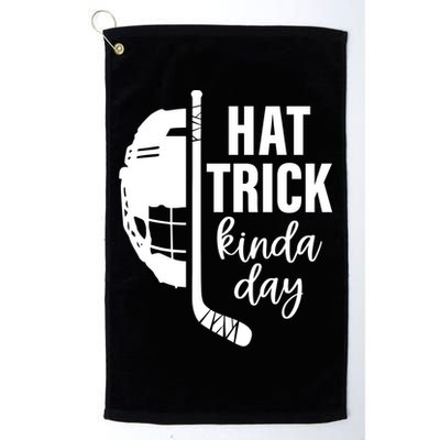 Ice Hockey Hat Trick Kinda Day Christmas Ice Hockey Player Gift Golf Towel