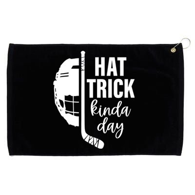 Ice Hockey Hat Trick Kinda Day Christmas Ice Hockey Player Gift Grommeted Golf Towel