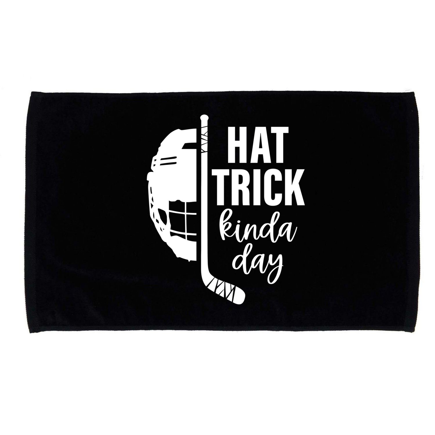 Ice Hockey Hat Trick Kinda Day Christmas Ice Hockey Player Gift Microfiber Hand Towel
