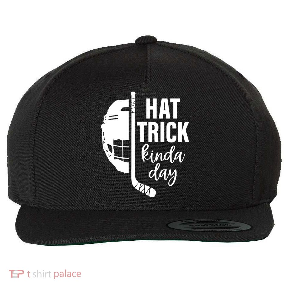 Ice Hockey Hat Trick Kinda Day Christmas Ice Hockey Player Gift Wool Snapback Cap