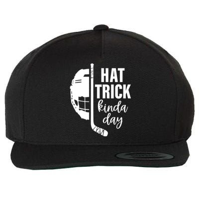 Ice Hockey Hat Trick Kinda Day Christmas Ice Hockey Player Gift Wool Snapback Cap