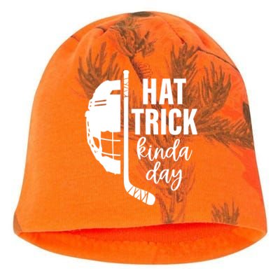 Ice Hockey Hat Trick Kinda Day Christmas Ice Hockey Player Gift Kati - Camo Knit Beanie