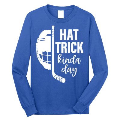 Ice Hockey Hat Trick Kinda Day Christmas Ice Hockey Player Gift Long Sleeve Shirt