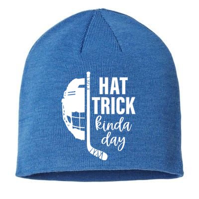 Ice Hockey Hat Trick Kinda Day Christmas Ice Hockey Player Gift Sustainable Beanie