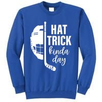 Ice Hockey Hat Trick Kinda Day Christmas Ice Hockey Player Gift Tall Sweatshirt