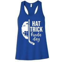 Ice Hockey Hat Trick Kinda Day Christmas Ice Hockey Player Gift Women's Racerback Tank