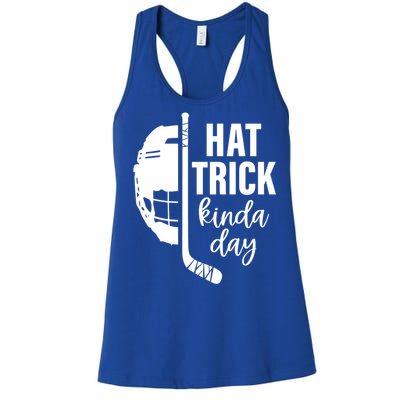 Ice Hockey Hat Trick Kinda Day Christmas Ice Hockey Player Gift Women's Racerback Tank